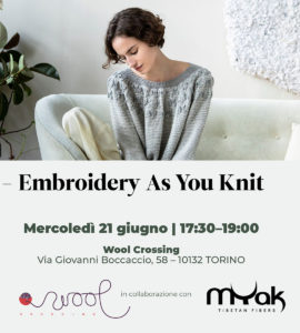 Paula Pereira @ Wool Crossing – “Embroidery As You Knit” worskshop